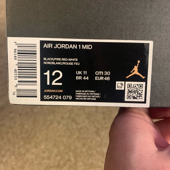 Nike Air Jordan 1 Mid Chicago White Red Men's Women's Sneakers NEW Shoes - Picture 3 of 6